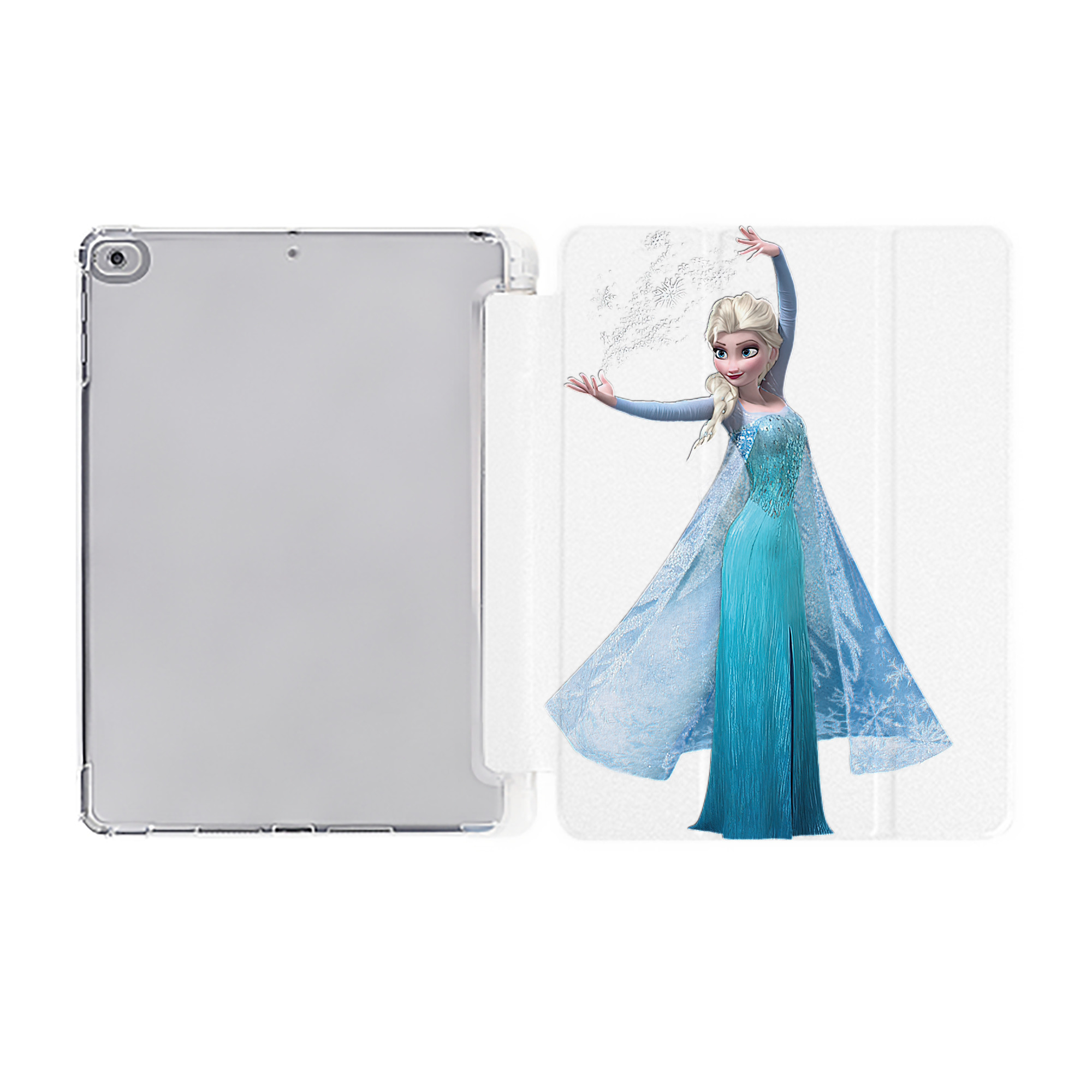 （画像用） アナと雪の女王 アンナ エルサ Frozen Anna Elsa IPad ケース ペン収納付き 三つ折りスタンド PUレザー×シリコン 対応機種9.5/10.5/10.9インチ